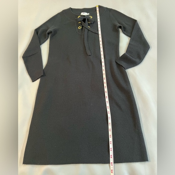 Vineyard Vines Women's Black Merino Wool Blend Lace-up Sweater Dress‎ - Sz Small - Picture 3 of 7